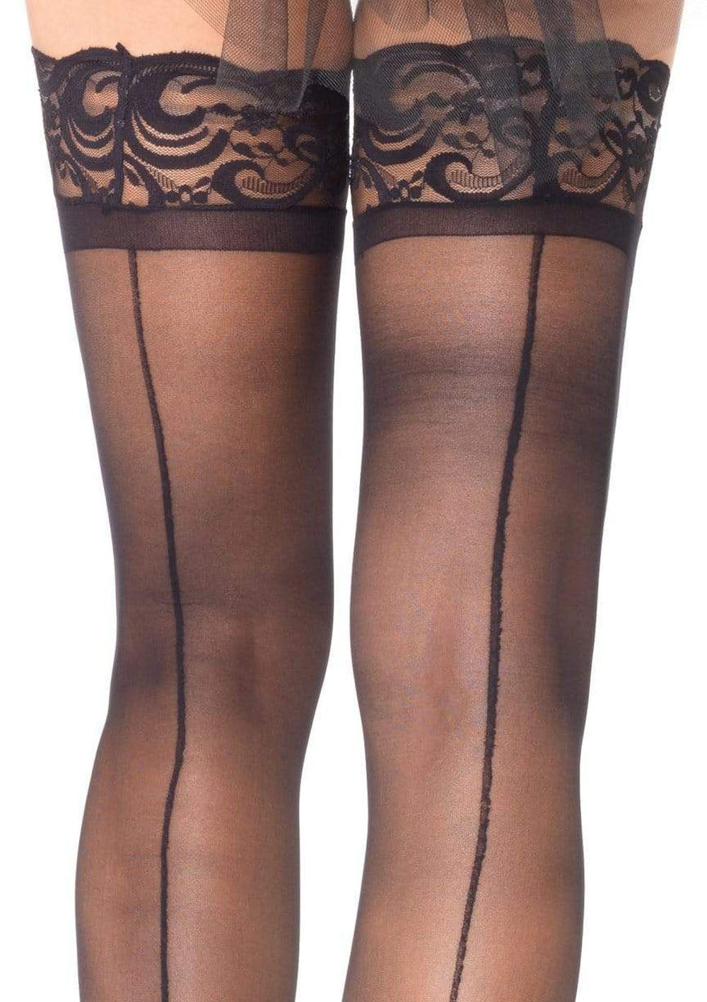 Stay Up Sheerthigh Highs - Black - One Size | 714718433905 | Discreet Personal Wellness