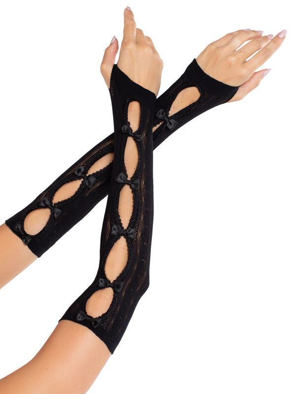 Sweetheart Striped Keyhole Arm Warmers O/s - Black | 714718575056 | Discreet Personal Wellness