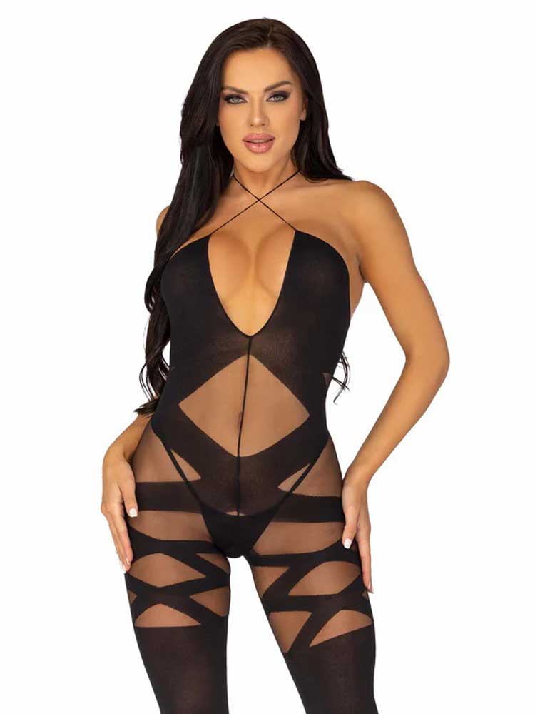 Feels Like Love Opaque Bodystocking - One Size - Black | 714718514154 | Discreet Personal Wellness