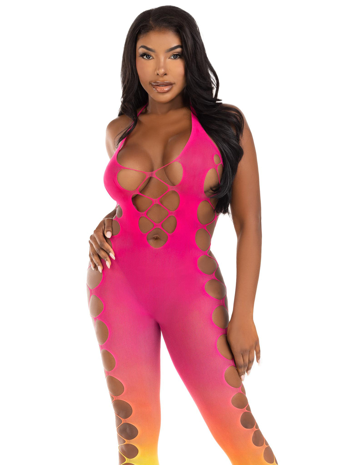 Ombre Footless Bodystocking - One Size - Sunset | 714718570563 | Discreet Personal Wellness