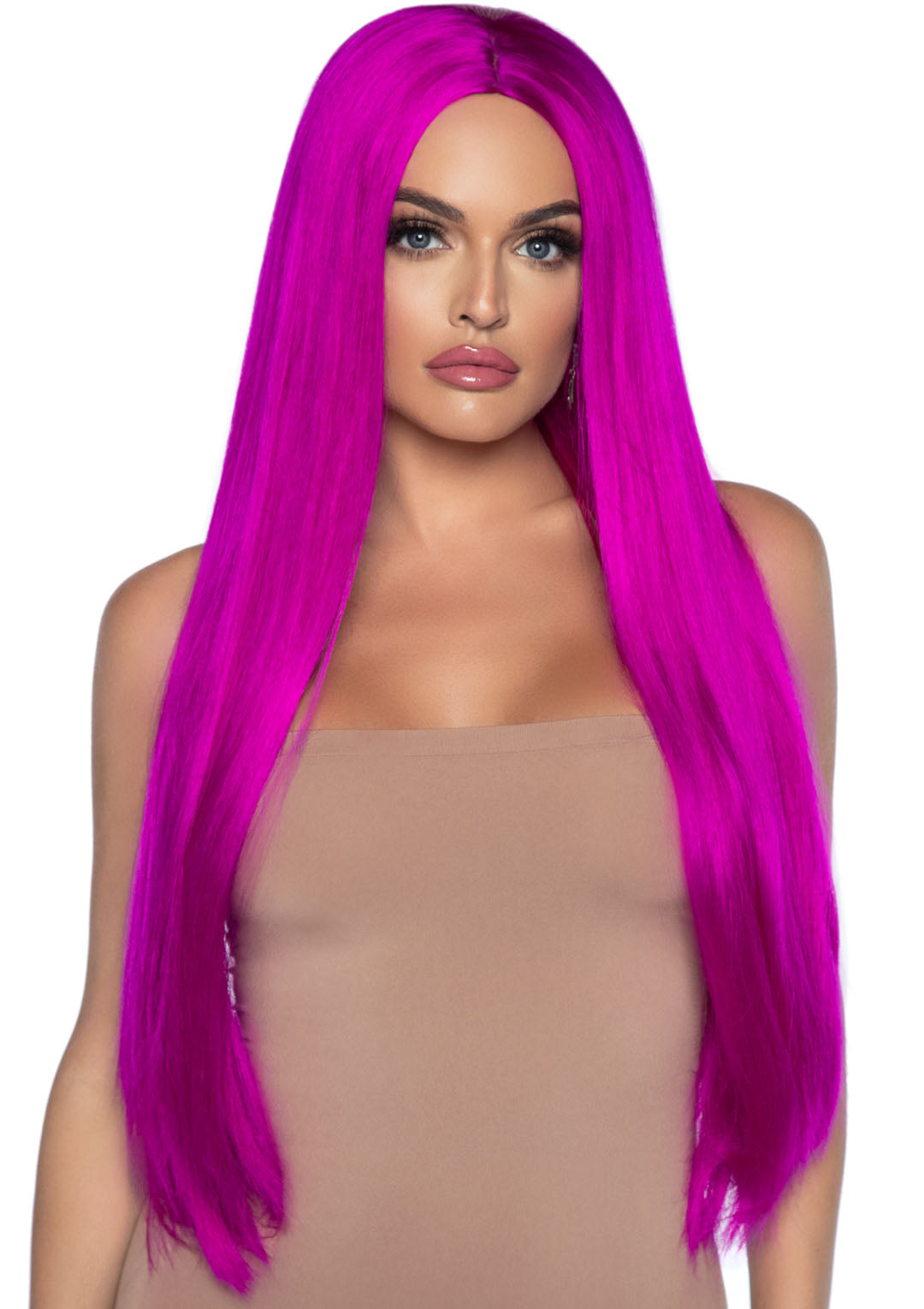 33 Inch Long Straight Center Part Wig - Raspberry | 714718550992 | Discreet Personal Wellness