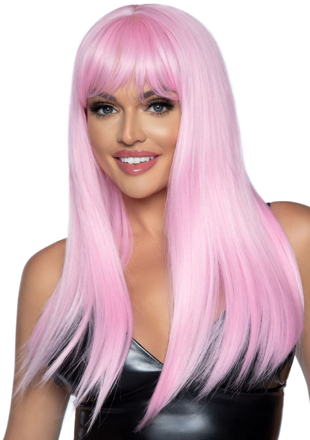 24 Inch Long Straight Bang Wig Pink | 714718551005 | Discreet Personal Wellness