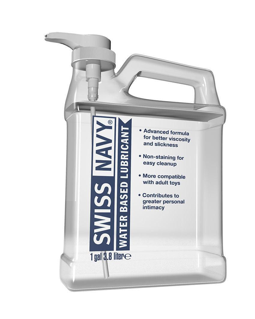 Swiss Navy Water-Based Lubricant 1 Gallon | 699439004224 | Discreet Personal Wellness