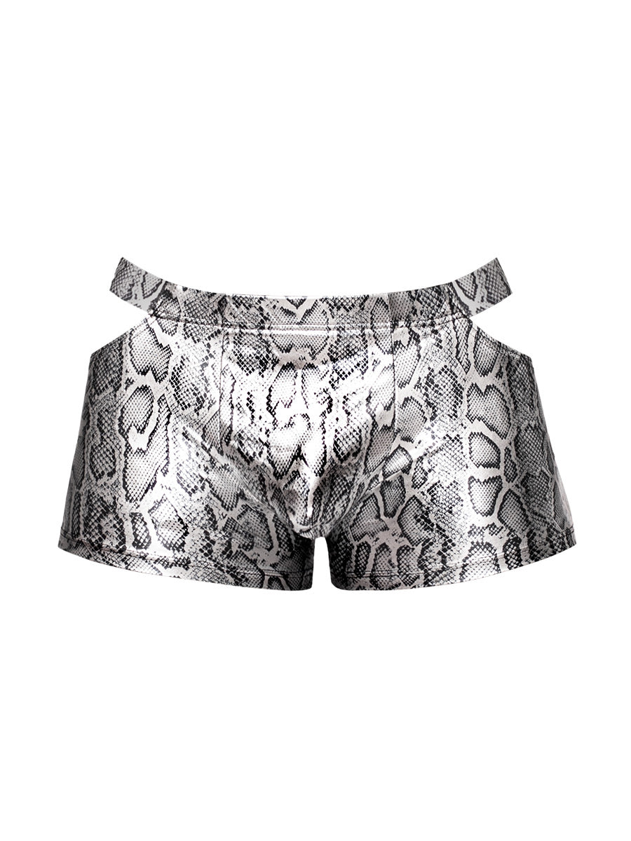 s'naked Pouch Short - X-Large - Silver/black | 845830090223 | Discreet Personal Wellness