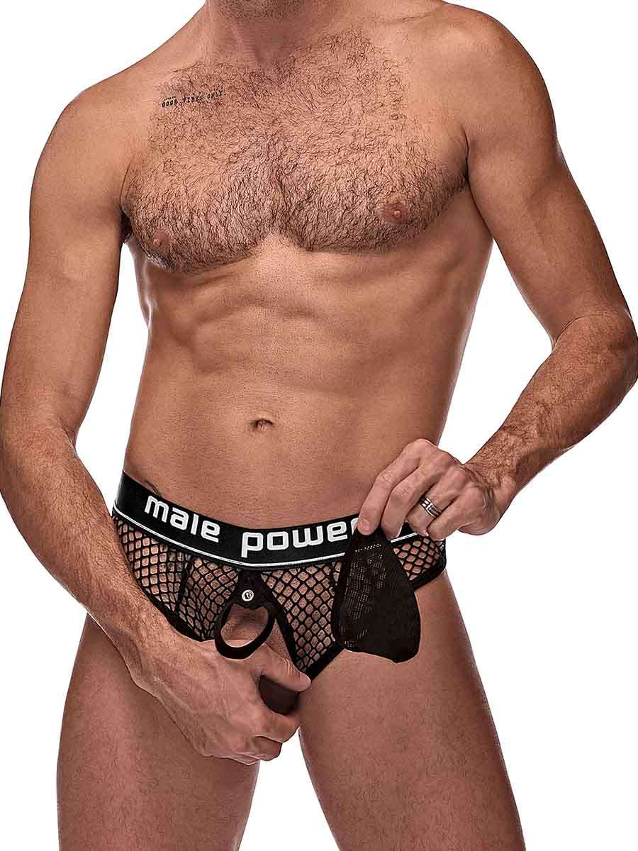 Penis Pit Net Penis Ring Thong - L/ XL - Black | 845830084147 | Discreet Personal Wellness