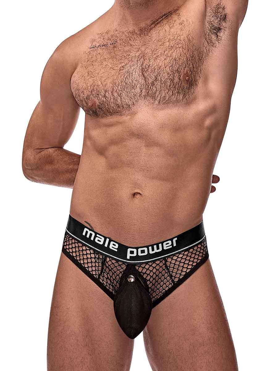 Penis Pit Net Penis Ring Thong - S/ M - Black | 845830084130 | Discreet Personal Wellness