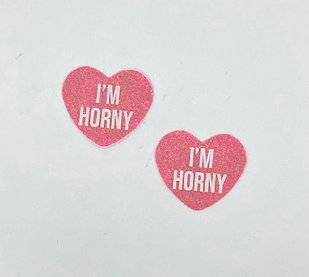 i'm Horny Berry Candy Heart Pasties | 810121170403 | Discreet Personal Wellness