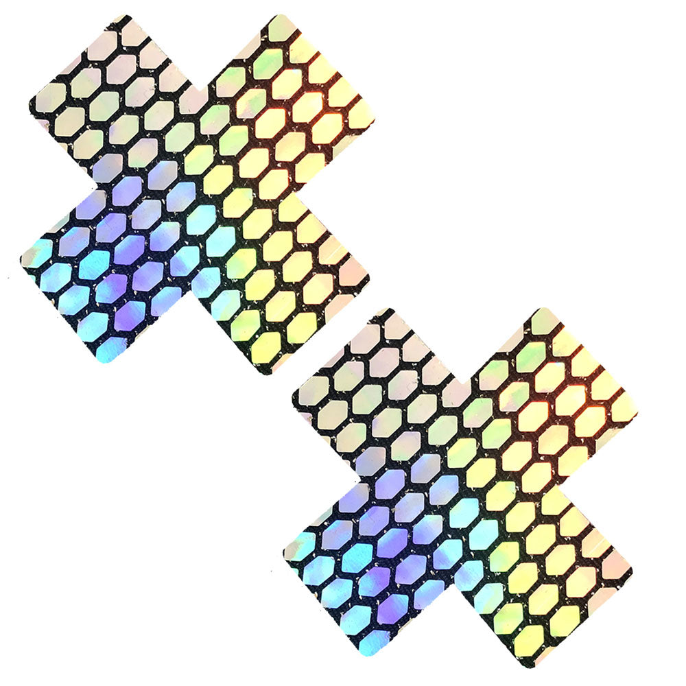 Mirrored Mayhem Super Holographic X Factor Nipztix Pasties | 672975005450 | Discreet Personal Wellness