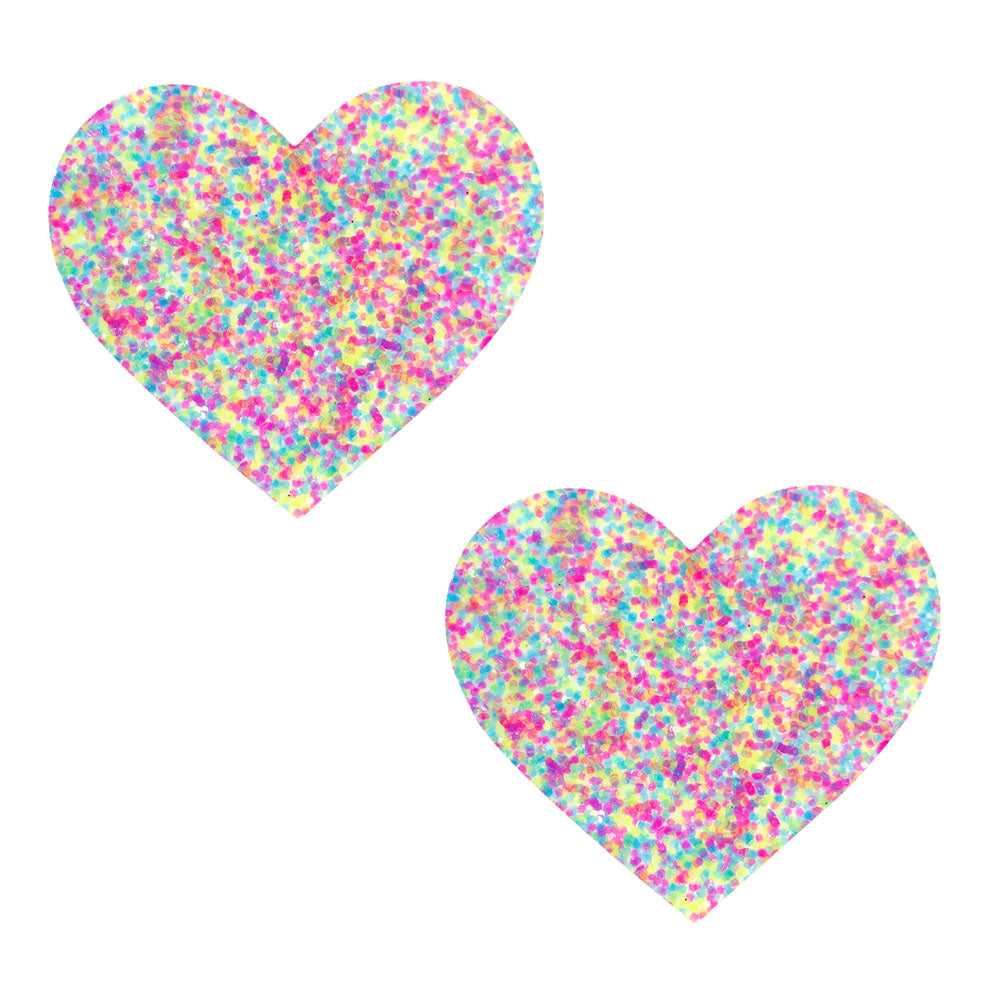 Sprankles Neon Blacklight Glitter I Heart U Nipztix Pasties | 672975005115 | Discreet Personal Wellness