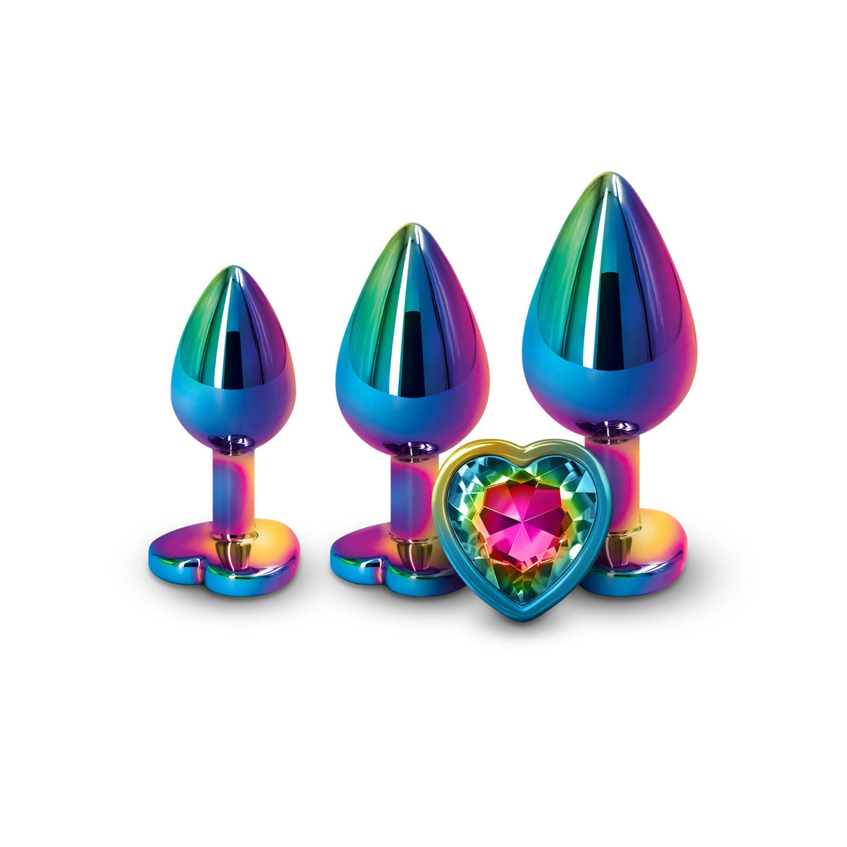 Rear Assets Butt Plugs - Trainer Kit - Multicolor - Rainbow Heart | 657447105326 | Discreet Personal Wellness