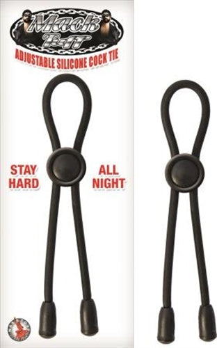 Mack Tuff Adjustable Silicone Penis Tie - Black | 782631252521 | Discreet Personal Wellness
