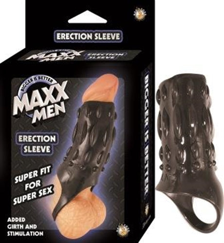 Maxx Men Erection Sleeve - Black | 782631261721 | Discreet Personal Wellness
