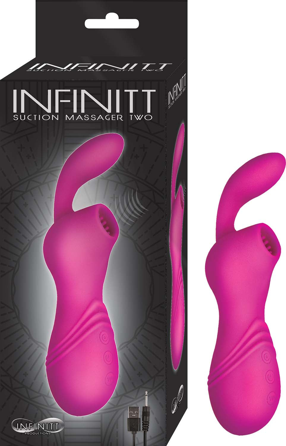Infinitt Suction Massager Two - Pink | 782631282511 | Discreet Personal Wellness