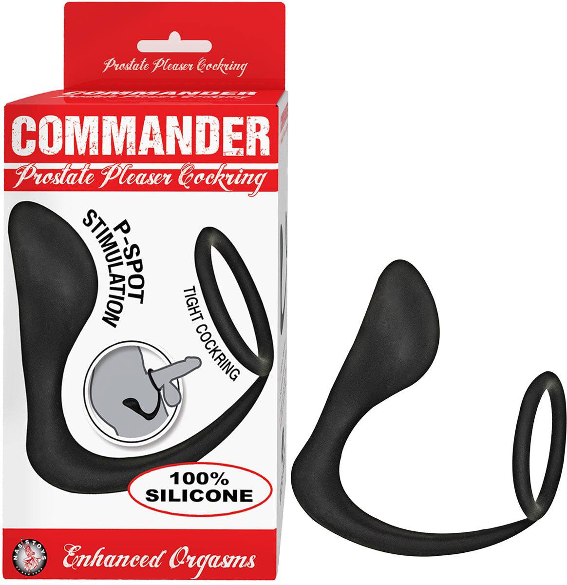 Commander Prostate Pleaser Penisring - Black | 782631294408 | Discreet Personal Wellness