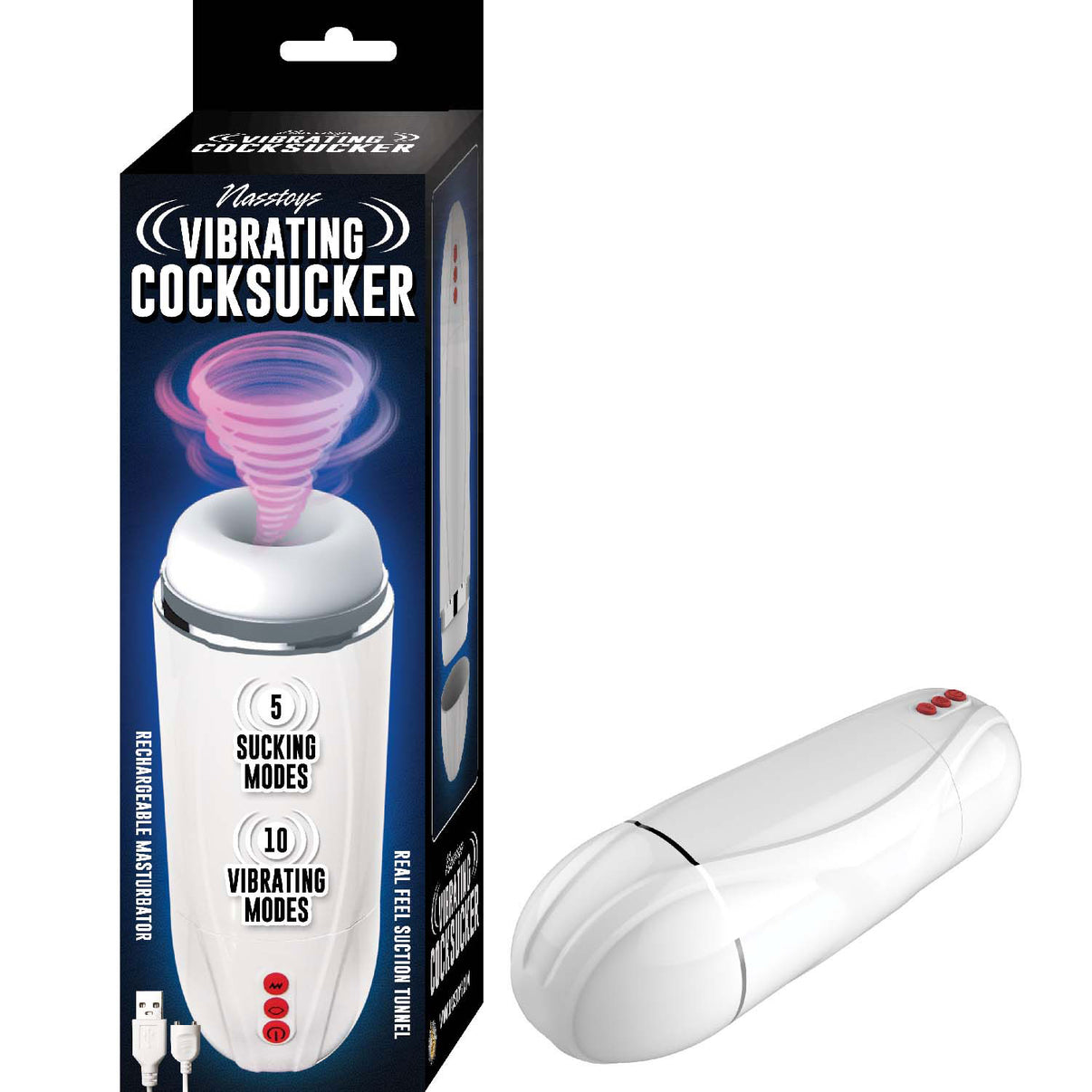 Vibrating Penisucker - White | 782631306019 | Discreet Personal Wellness