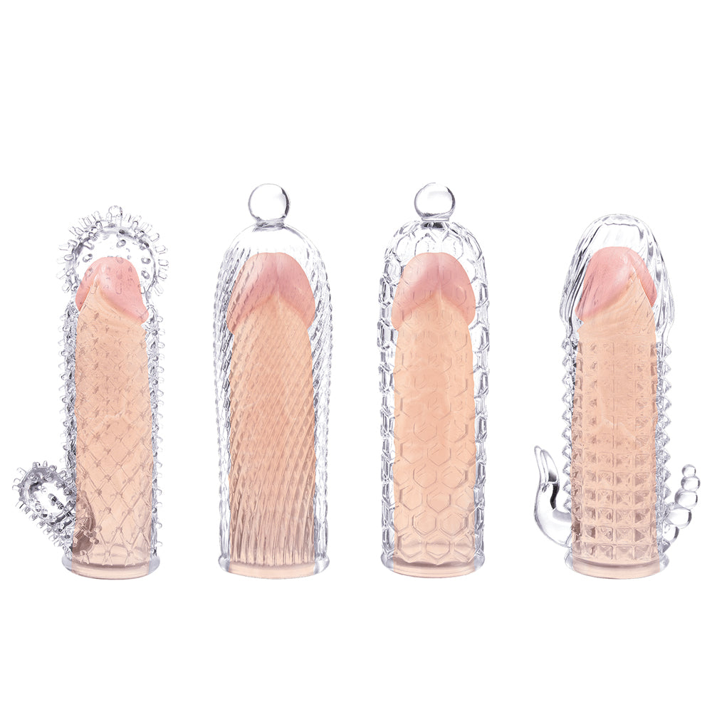 Magic Soft and Stretchy Tickler Sleeves Kit - Clear | 782631322804 | Discreet Personal Wellness