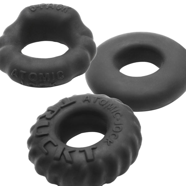 Bonemark 3-Pack Boner Penisring Kit - Black | 840215126535 | Discreet Personal Wellness