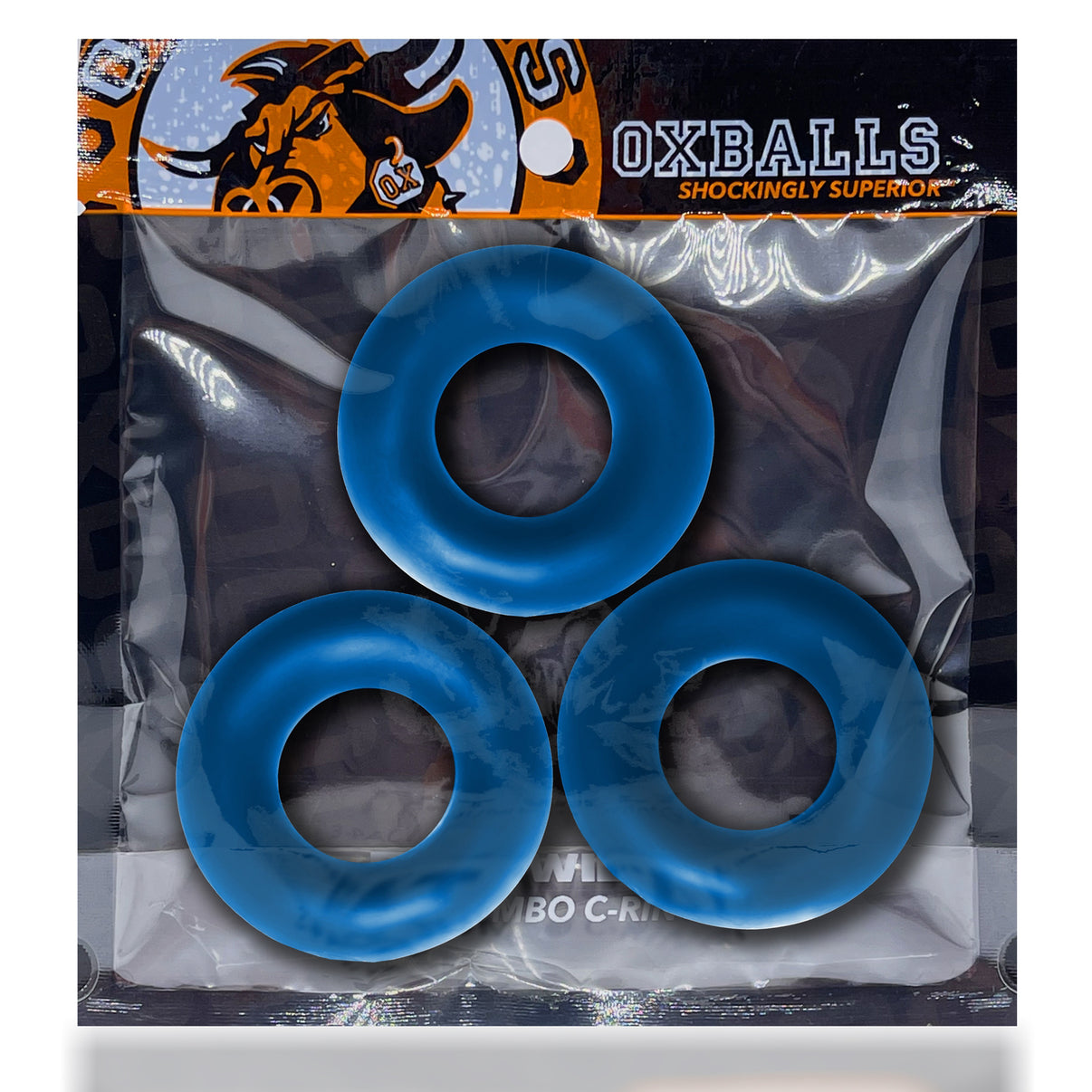 Fat Willy 3-Pack Jumbo C-Rings - Space Blue | 840215121066 | Discreet Personal Wellness