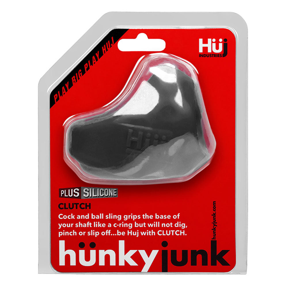 Hunkyjunk Clutch Penis Ball Sling - Tar | 840215119742 | Discreet Personal Wellness