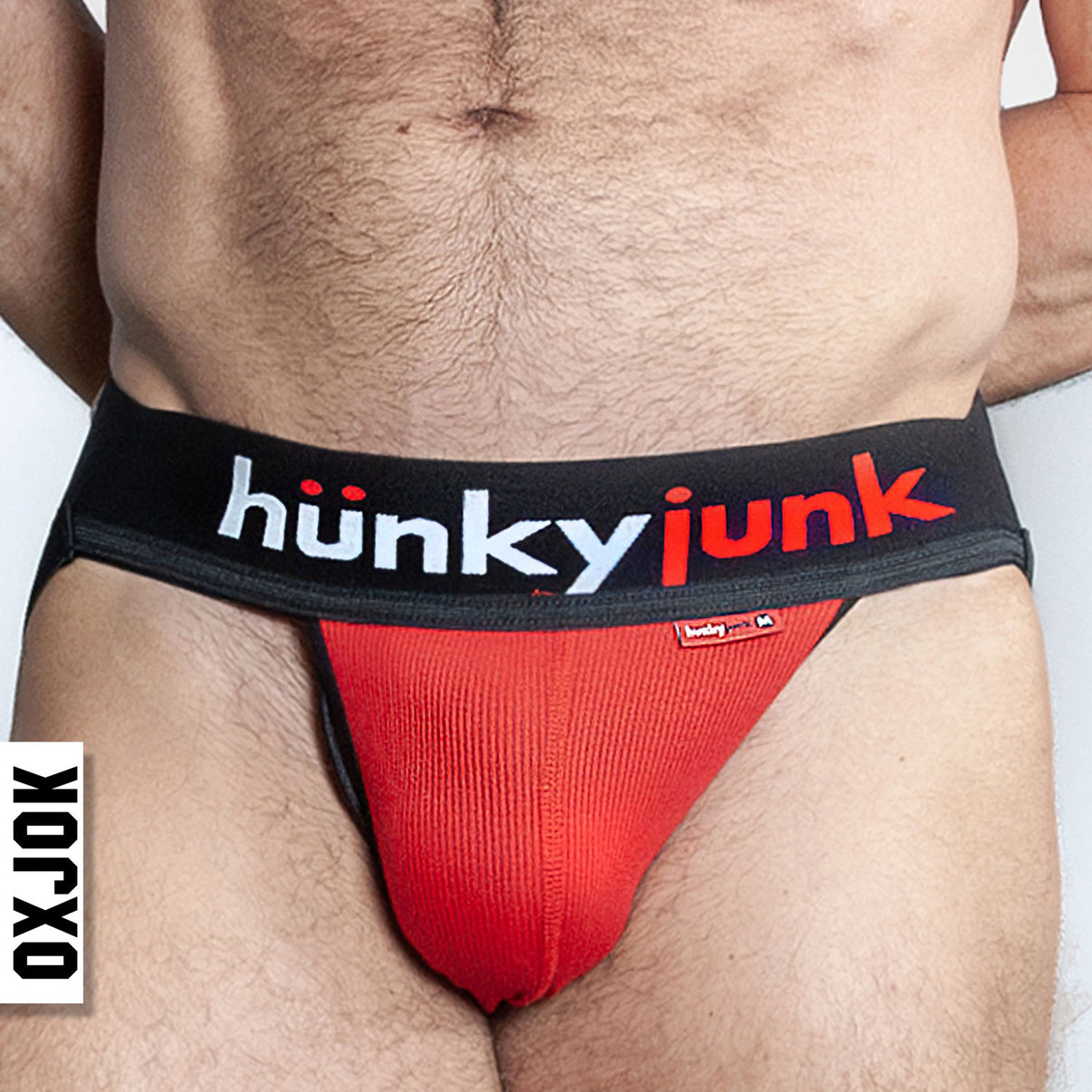 Hunker Comfy-Pouch Slider-Strap Jock Red Hot Large | 840215124913 | Discreet Personal Wellness
