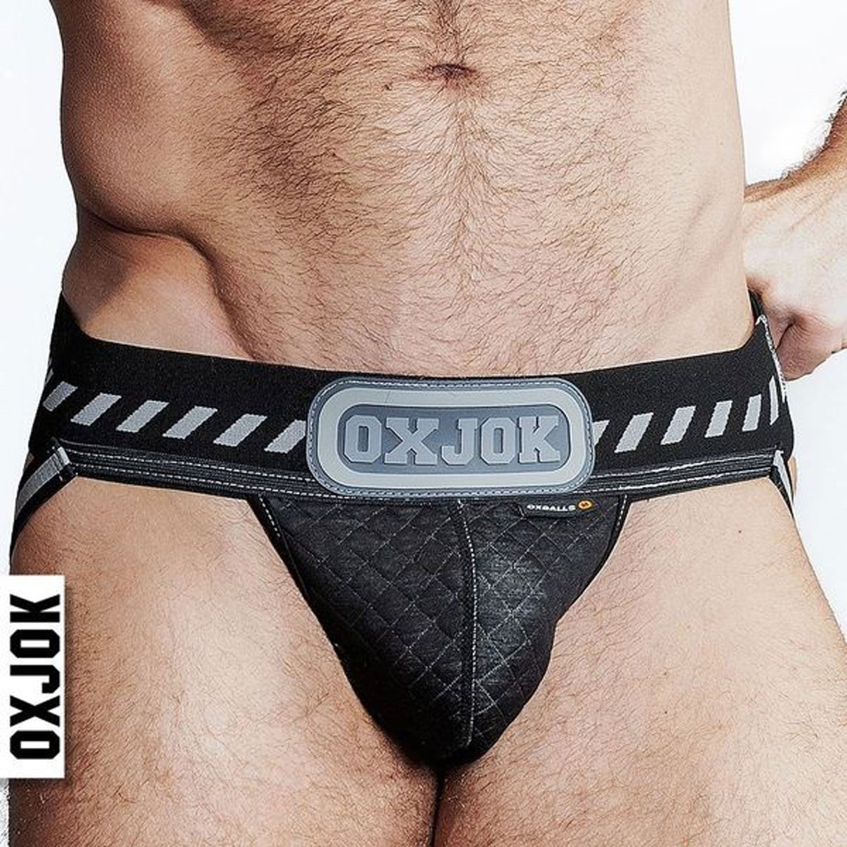 Packer Industrial Quilted Cargo Strapjock Black Pull Small | 840215125842 | Discreet Personal Wellness