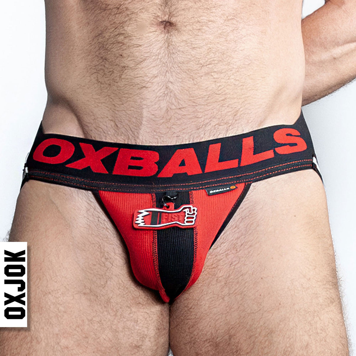 Fisterjock 3d Fist Tagger Jock Black/red Small | 840215125590 | Discreet Personal Wellness