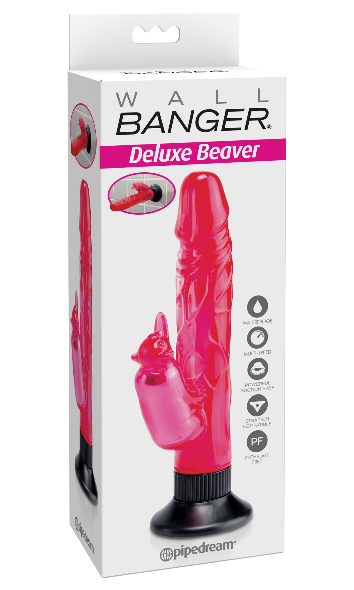 Waterproof Beaver Wall Bangers Deluxe - Pink | 603912218541 | Discreet Personal Wellness