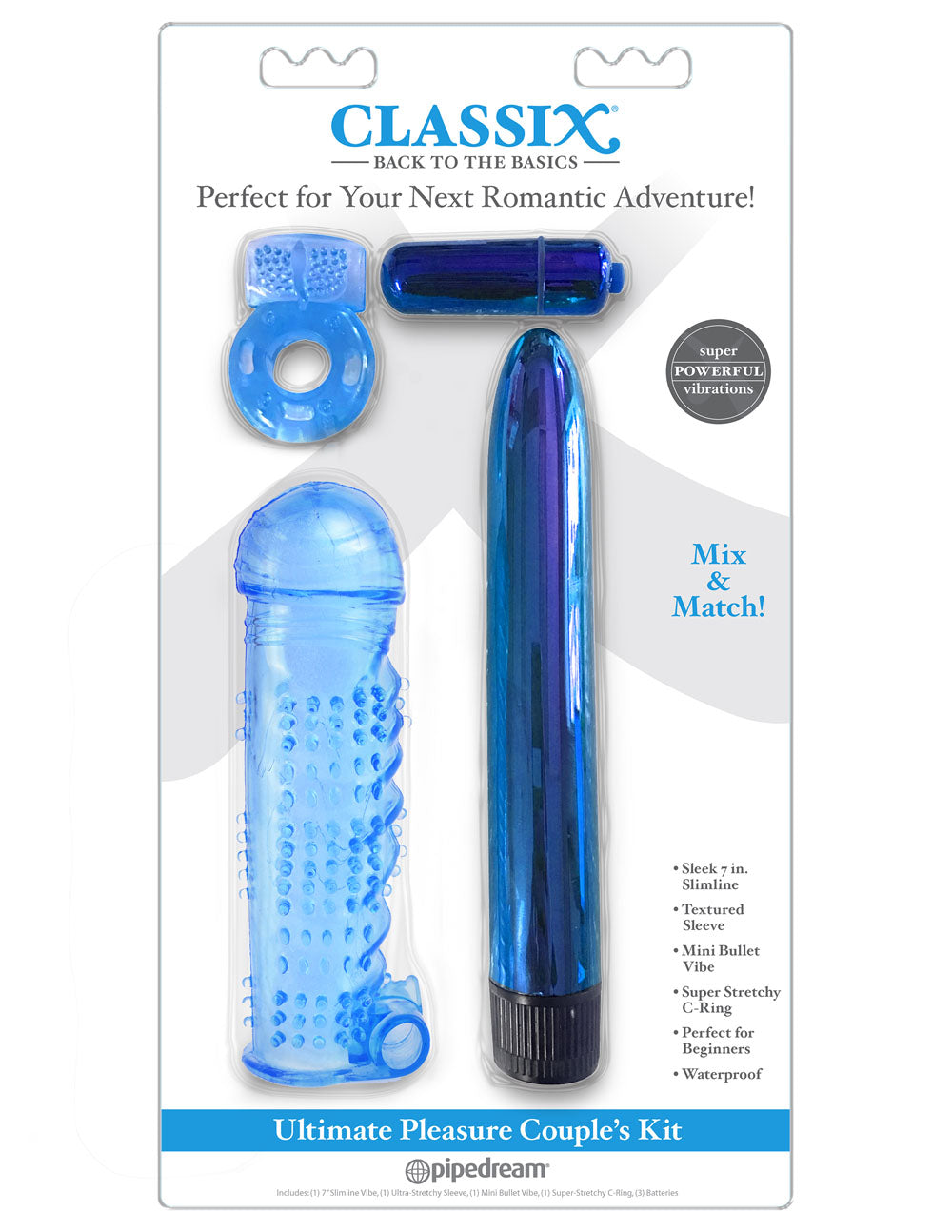 Classix Ultimate Pleasure Couples Kit - Blue | 603912759006 | Discreet Personal Wellness