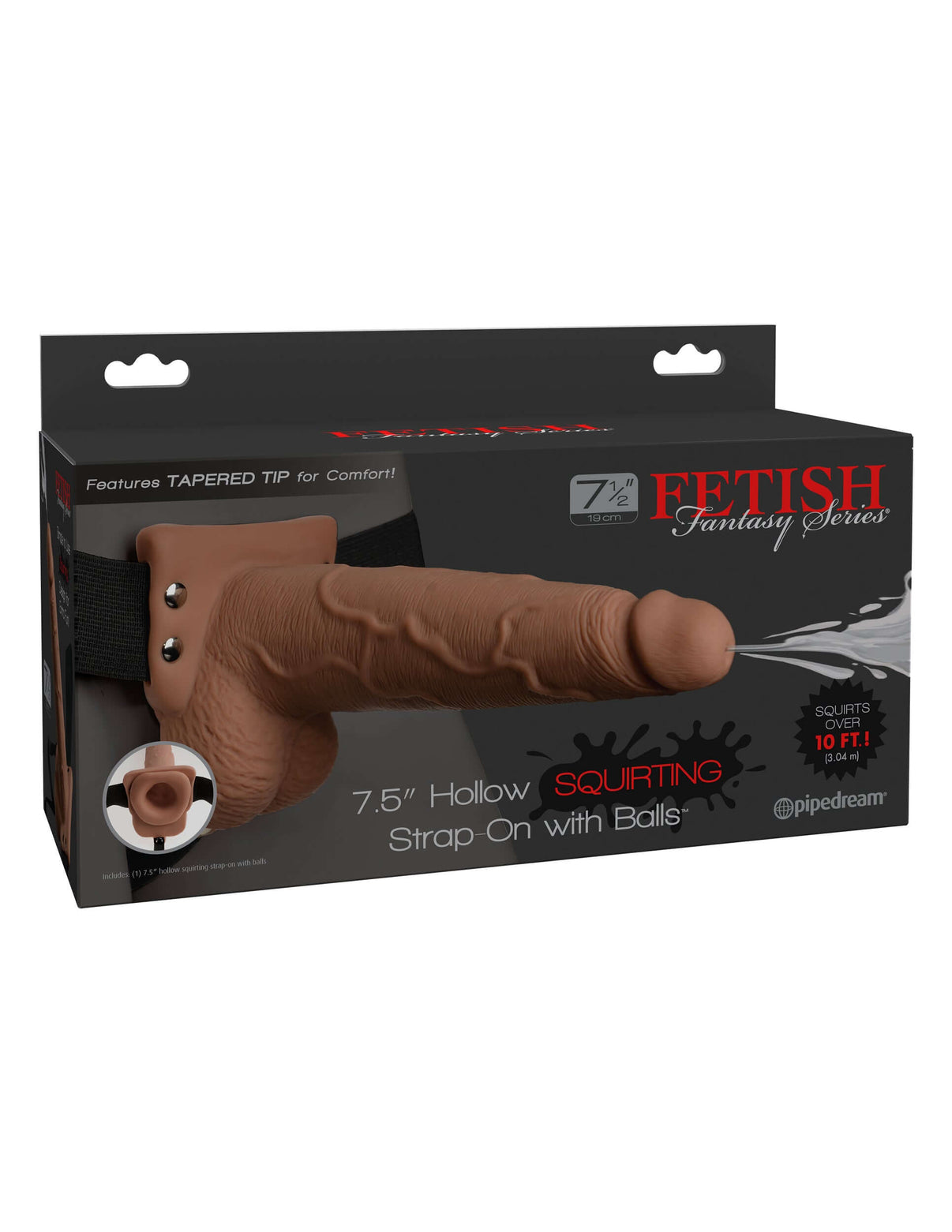 Fetish Fantasy Series 7.5 Inch Hollow Squirting Strap-on With Balls - | 603912759273 | Discreet Personal Wellness