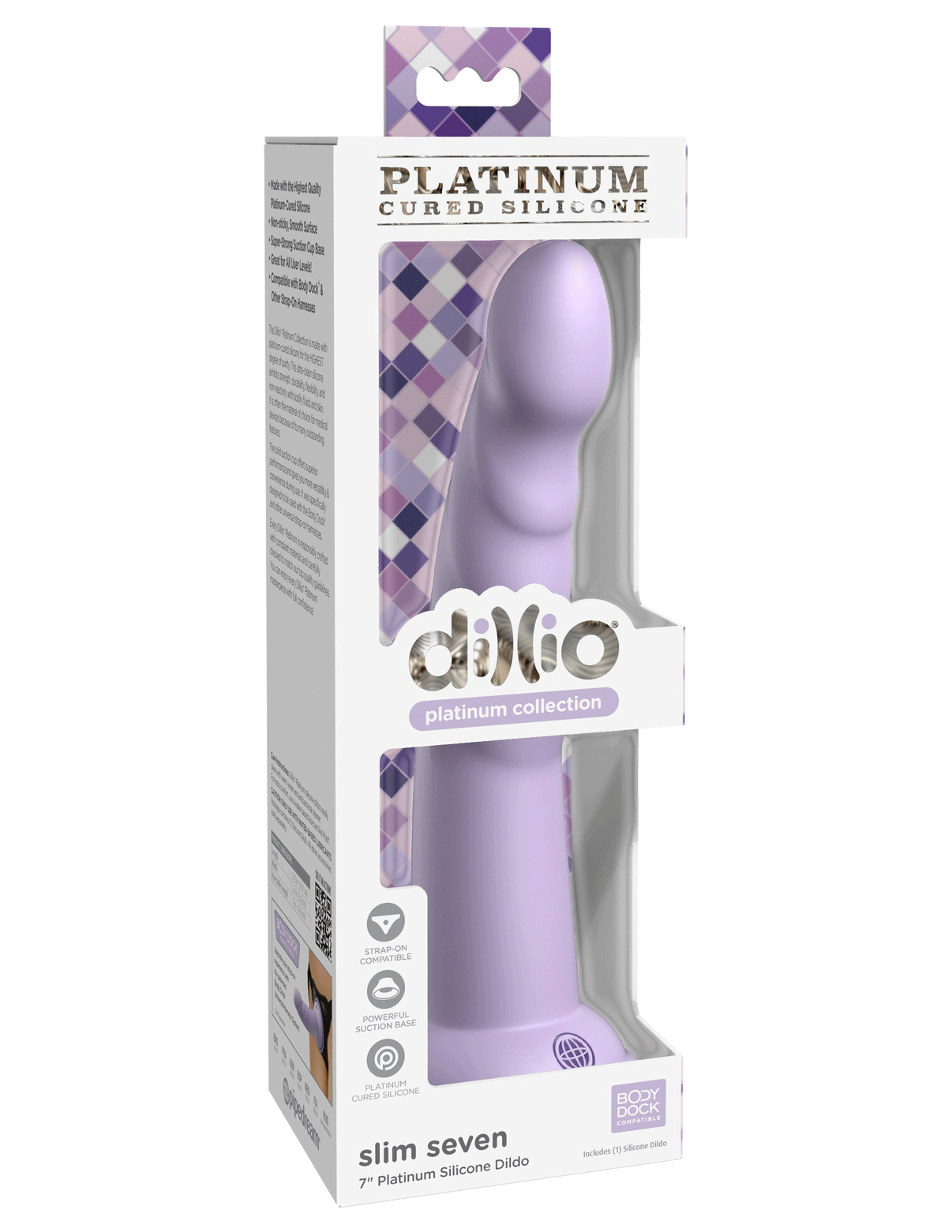Dillio Platinum - Slim Seven 7 Inch Dildo - Purple | 603912772814 | Discreet Personal Wellness