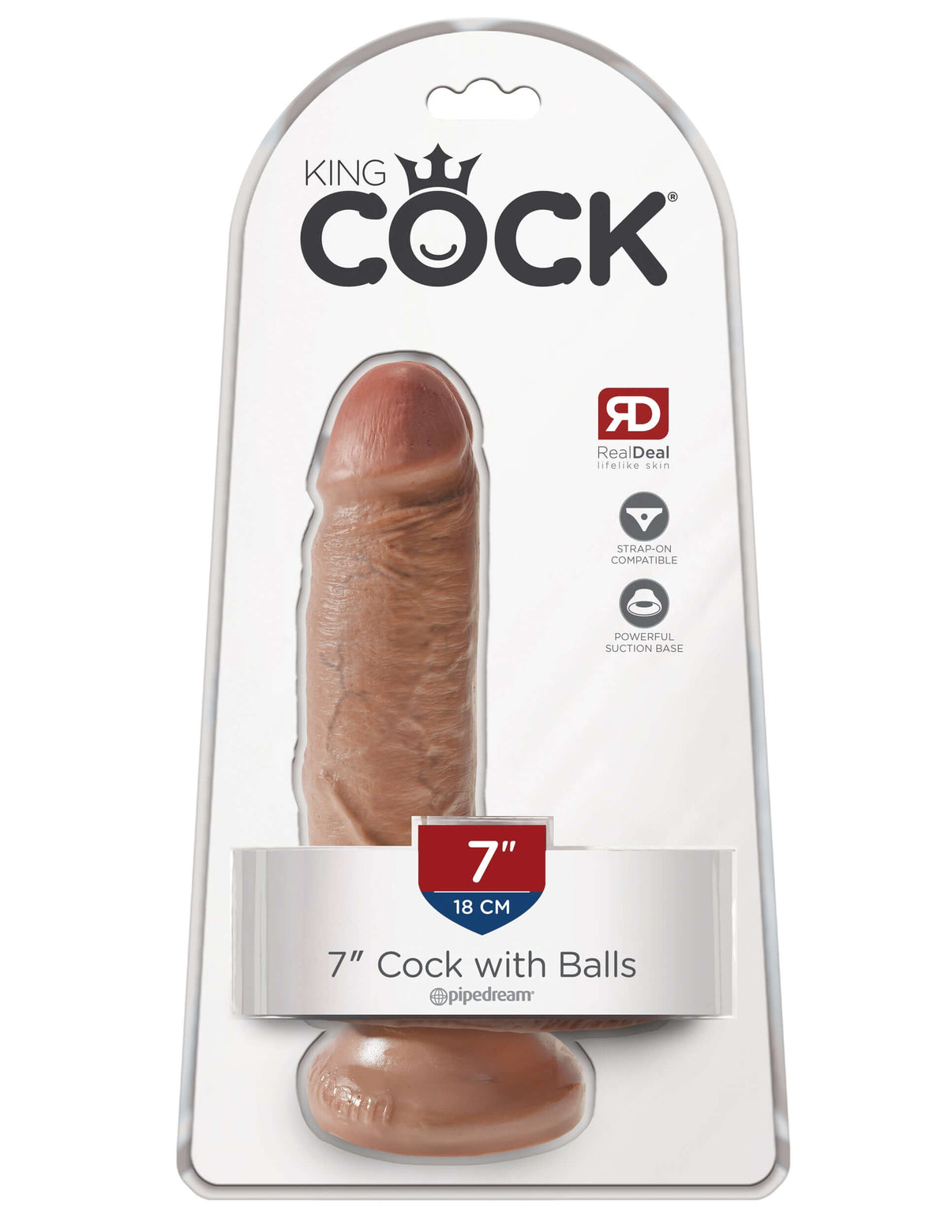 King Penis 7 Inch Penis With Balls - Tan | 603912746358 | Discreet Personal Wellness