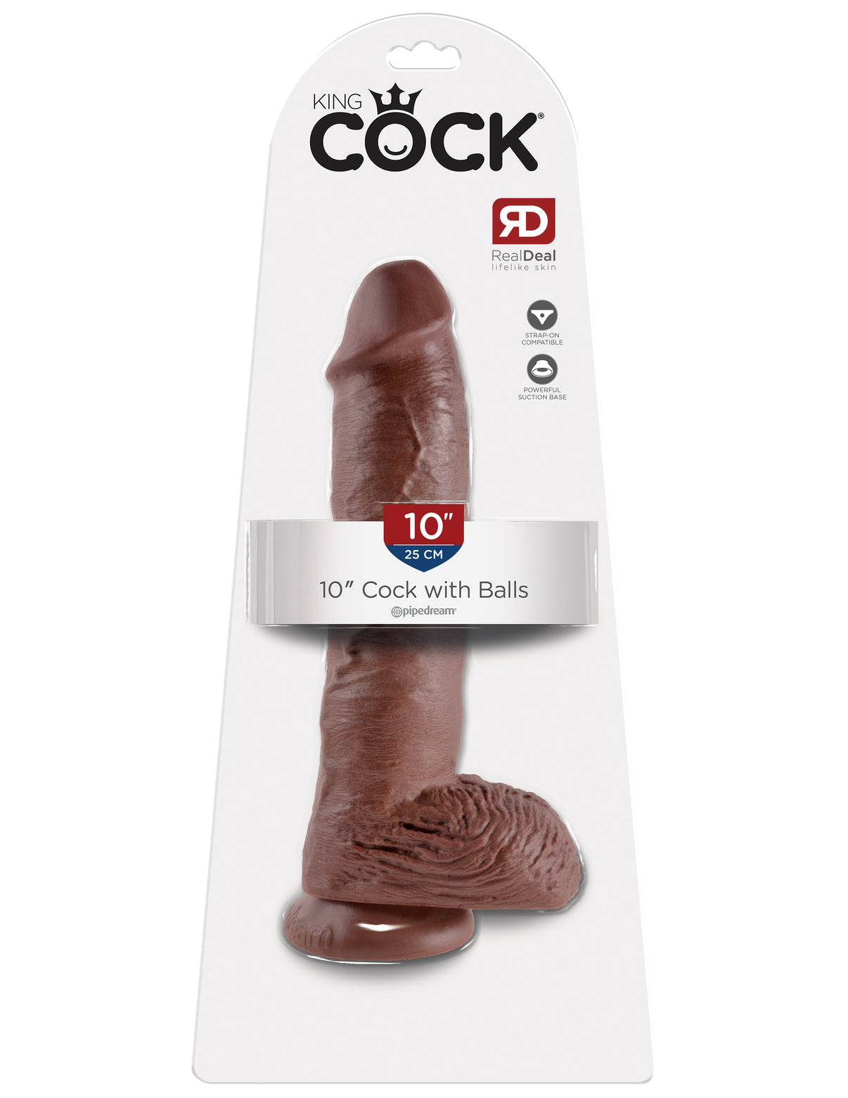 King Penis 10-Inch Penis With Balls - Brown | 603912350289 | Discreet Personal Wellness