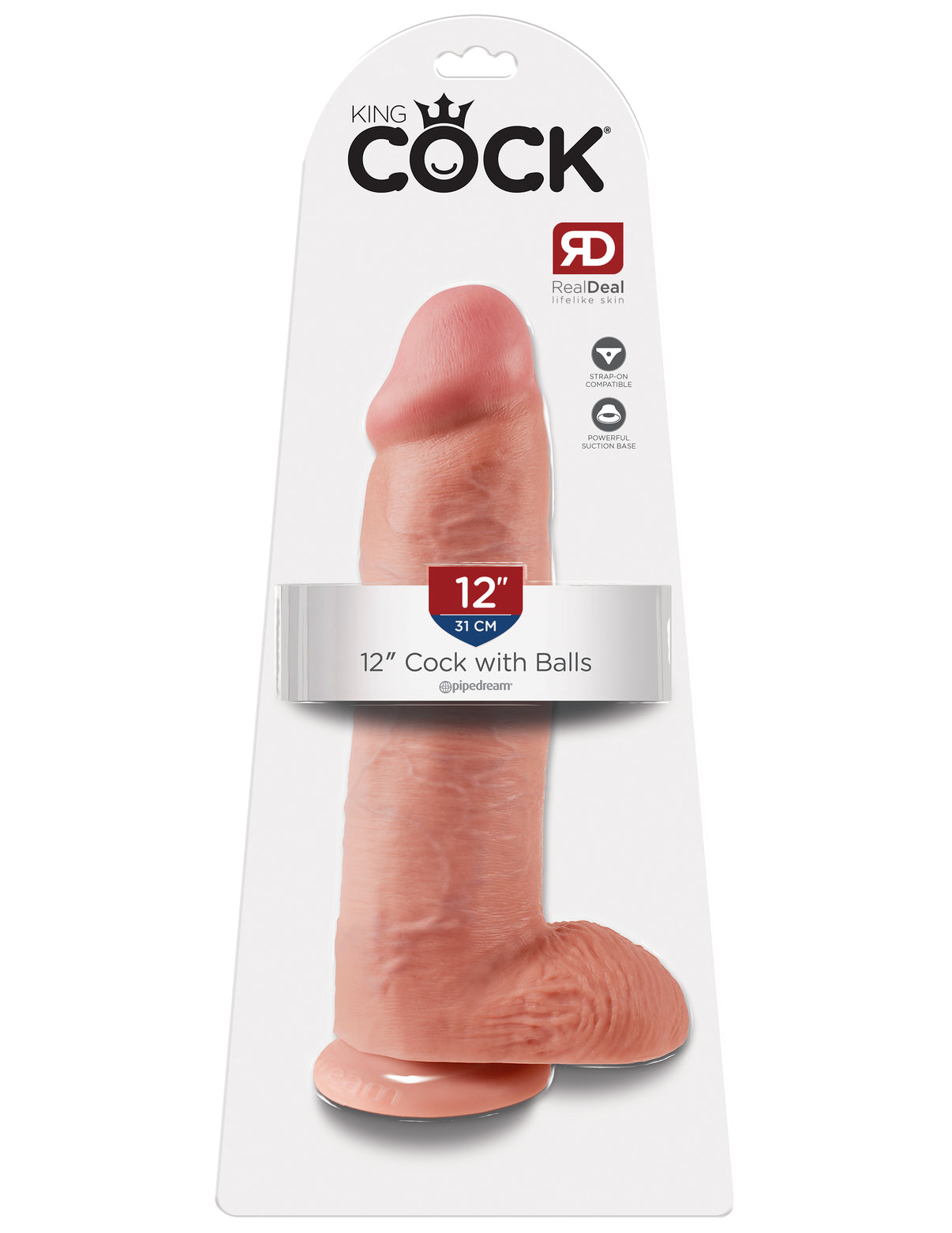 King Penis 12 Inch Penis With Balls - Flesh | 603912350203 | Discreet Personal Wellness