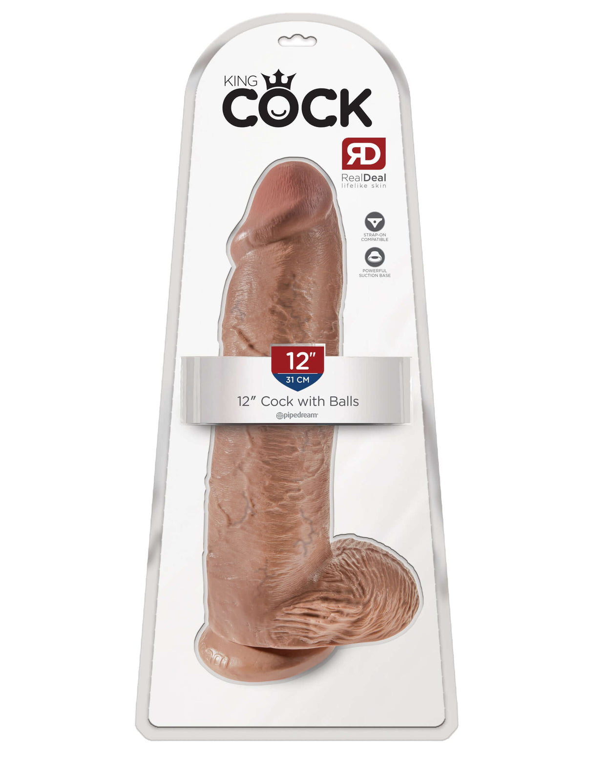 King Penis 12 Inch Penis With Balls - Tan | 603912746402 | Discreet Personal Wellness