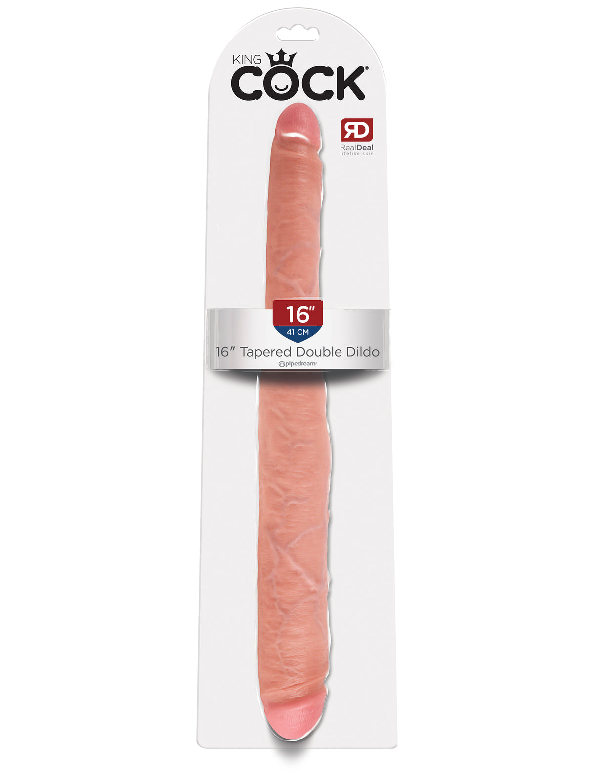 King Penis 16 Inch Tapered Double Dildo - Flesh | 603912350371 | Discreet Personal Wellness