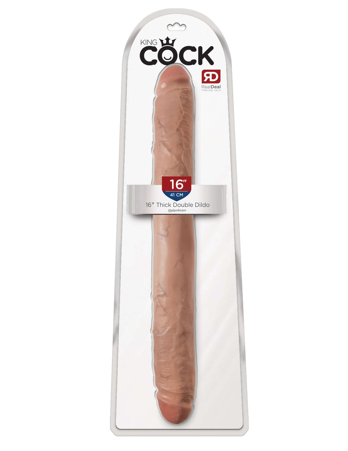 King Penis 16 Inch Thick Double Dildo - Tan | 603912746471 | Discreet Personal Wellness