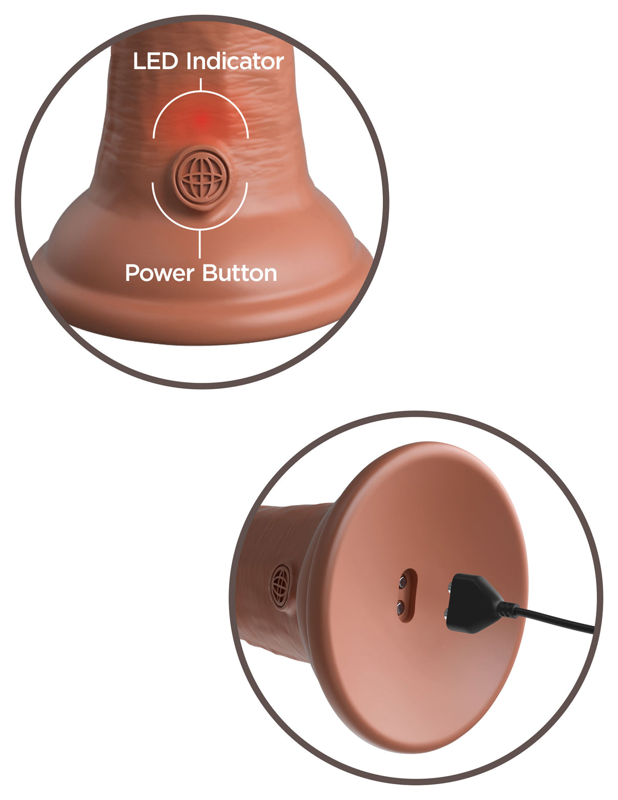 King Penis Elite 6 Inch Vibrating Silicone Dual Silicone Dual Density Penis - Tan | 603912769395 | Discreet Personal Wellness