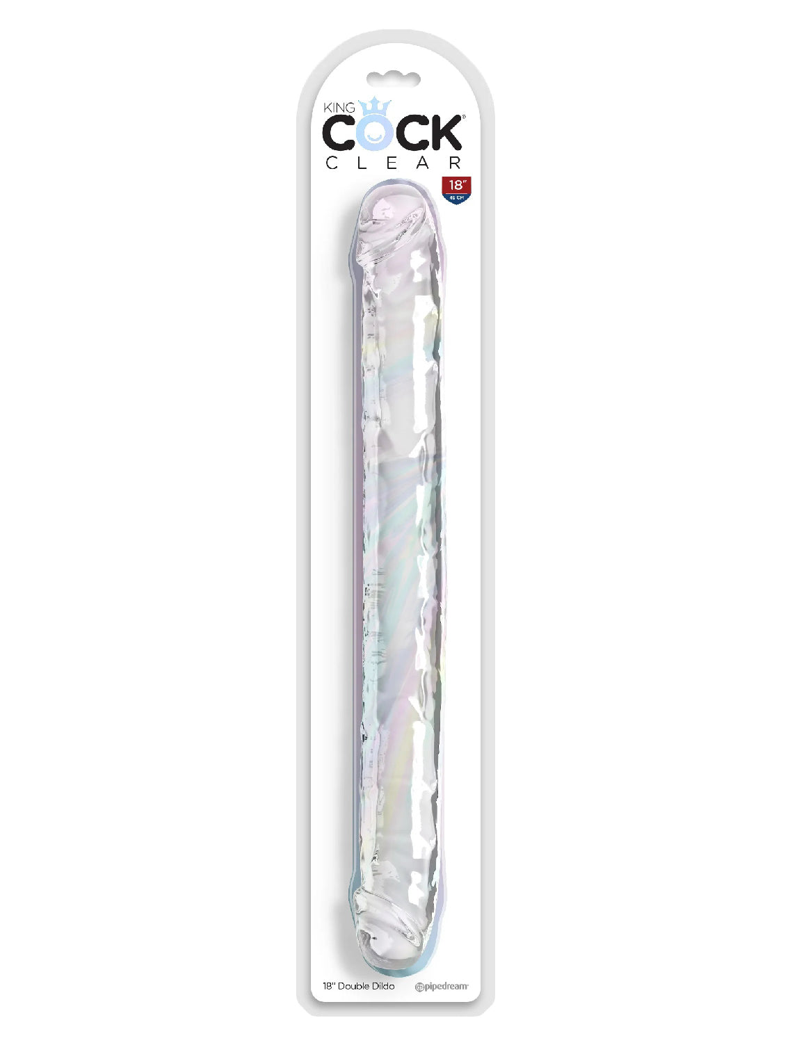 18 Inch Double Dildo - Clear | 603912775464 | Discreet Personal Wellness