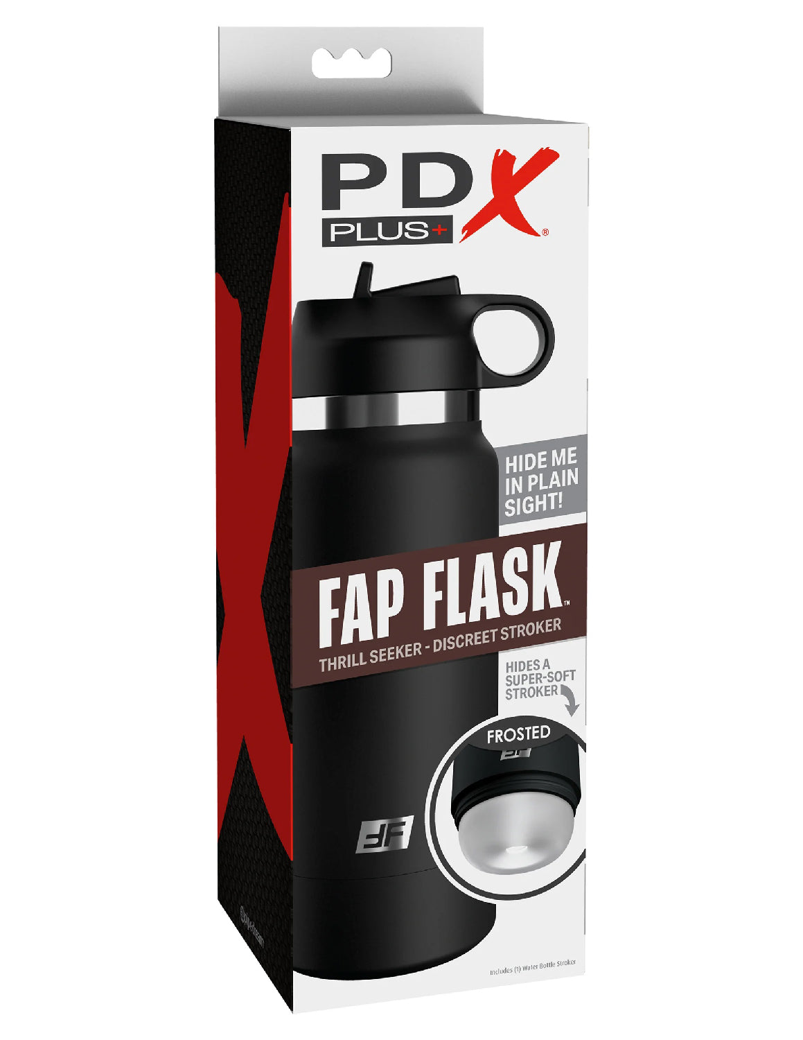 Fap Flask - Thrill Seeker - Black Bottle - Frosted | 603912775426 | Discreet Personal Wellness