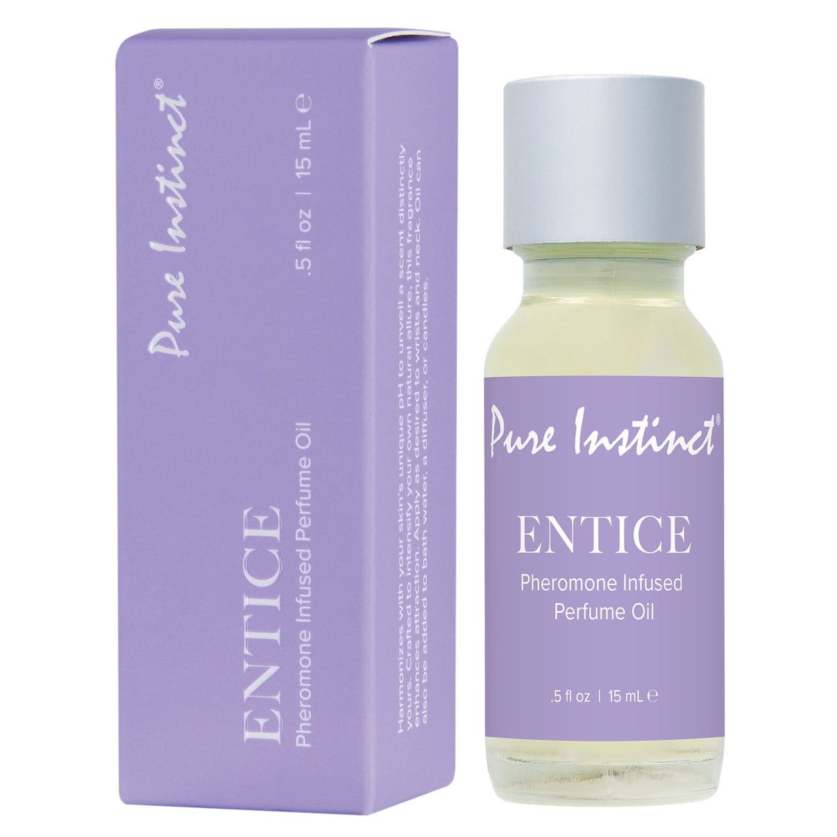 Pure Instinct Pheromone Perfume Oil Entice Dropper 15 ml | 0.5 Fl Oz | 638258906104 | Discreet Personal Wellness