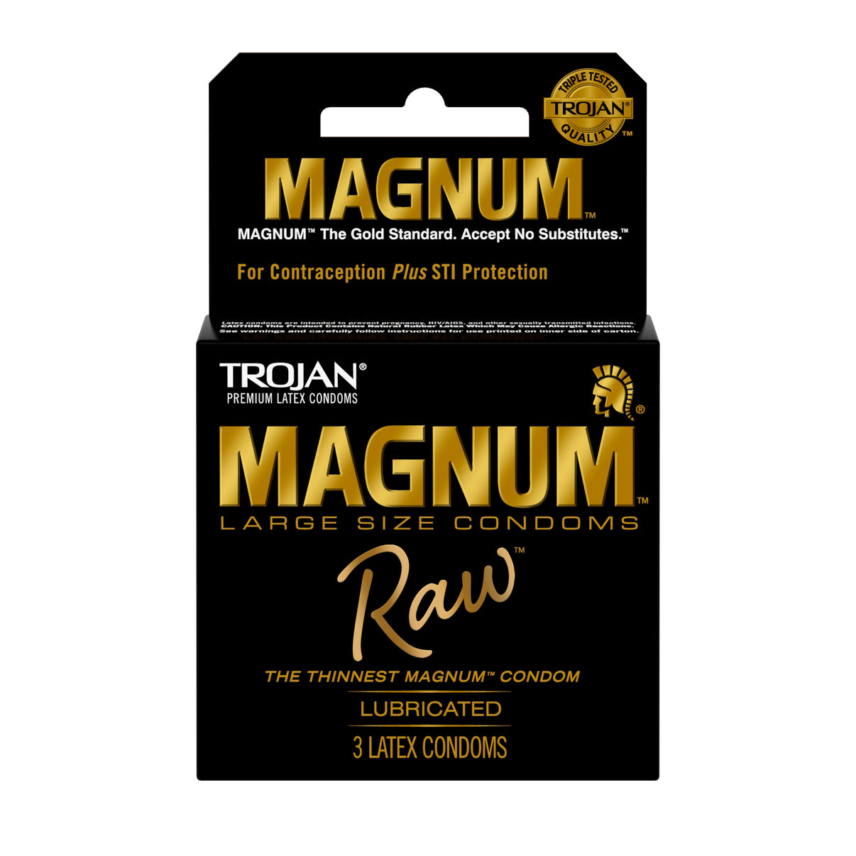 Trojan Magnum Raw 3 Ct Condoms | 022600200161 | Discreet Personal Wellness