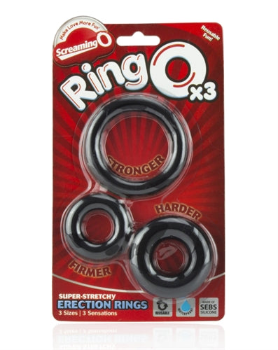 Ringo X3 - 6 Count White Box - Black | 10817483010450 | Discreet Personal Wellness