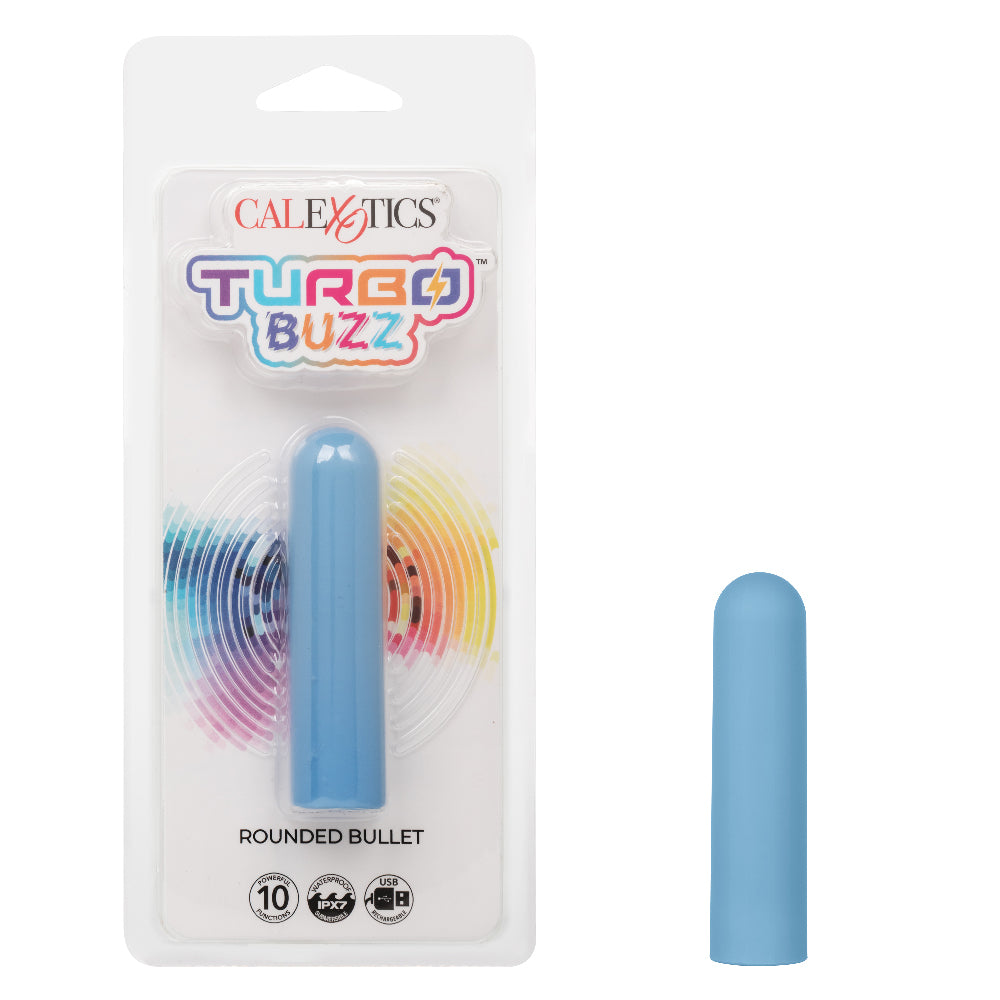 Turbo Buzz Rounded Bullet - Blue | 716770107336 | Discreet Personal Wellness