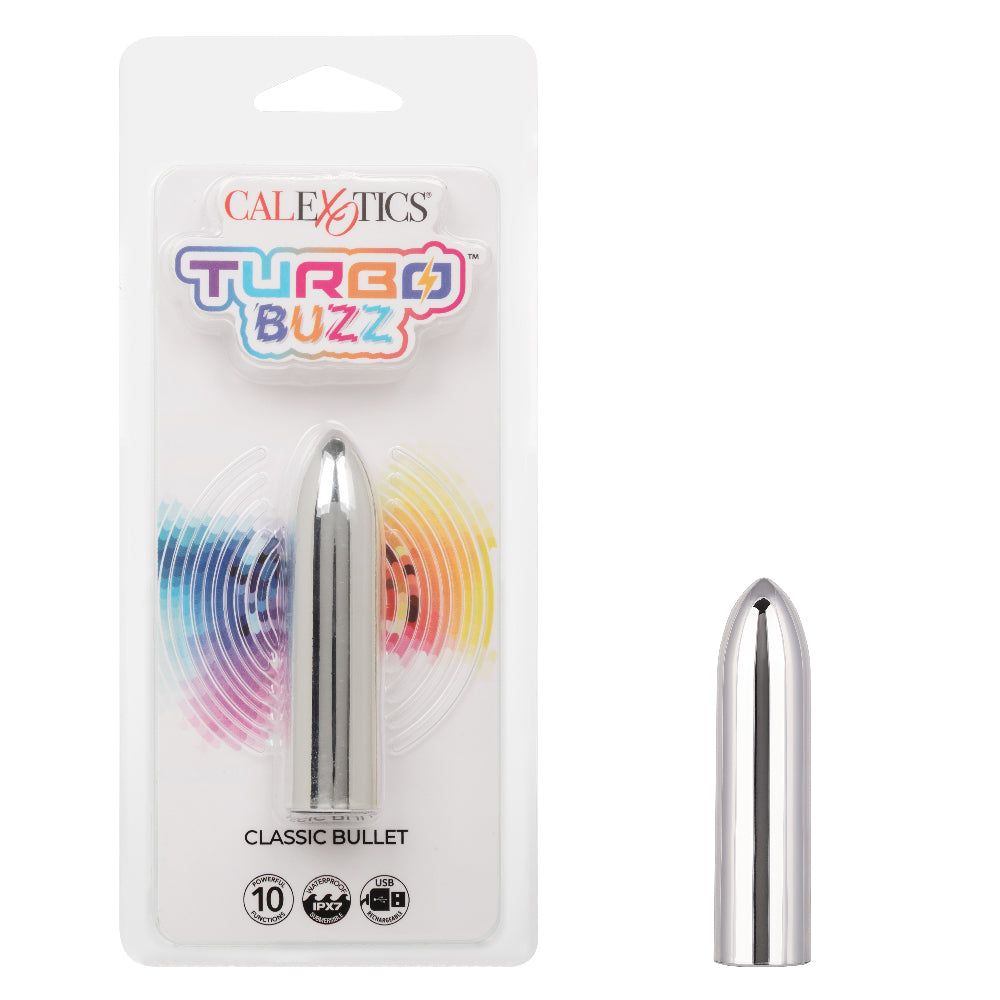 Turbo Buzz Classic Bullet - Silver | 716770107411 | Discreet Personal Wellness