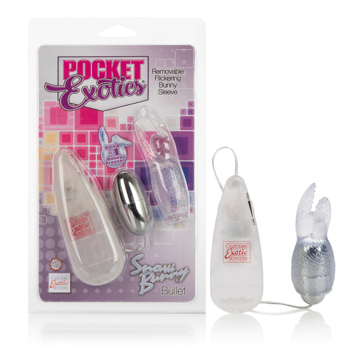 Pocket Exotics Snow Bunny Bullet - Clear | 716770085009 | Discreet Personal Wellness