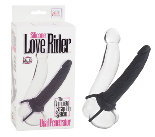 Silicone Love Rider Dual Penetrator - Black | 716770073518 | Discreet Personal Wellness