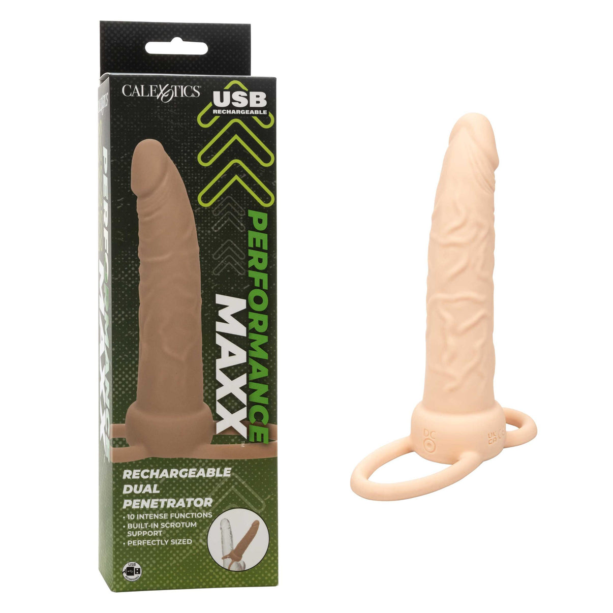 Performance Maxx Rechargeable Dual Penetrator - Ivory | 716770104885 | Discreet Personal Wellness