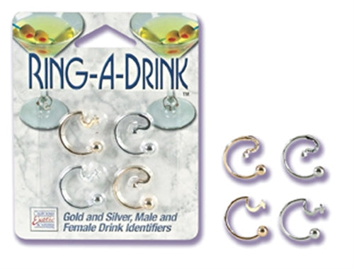 Ring a Drink Gold and Silver Male and Female Drink Identifiers | 716770029065 | Discreet Personal Wellness