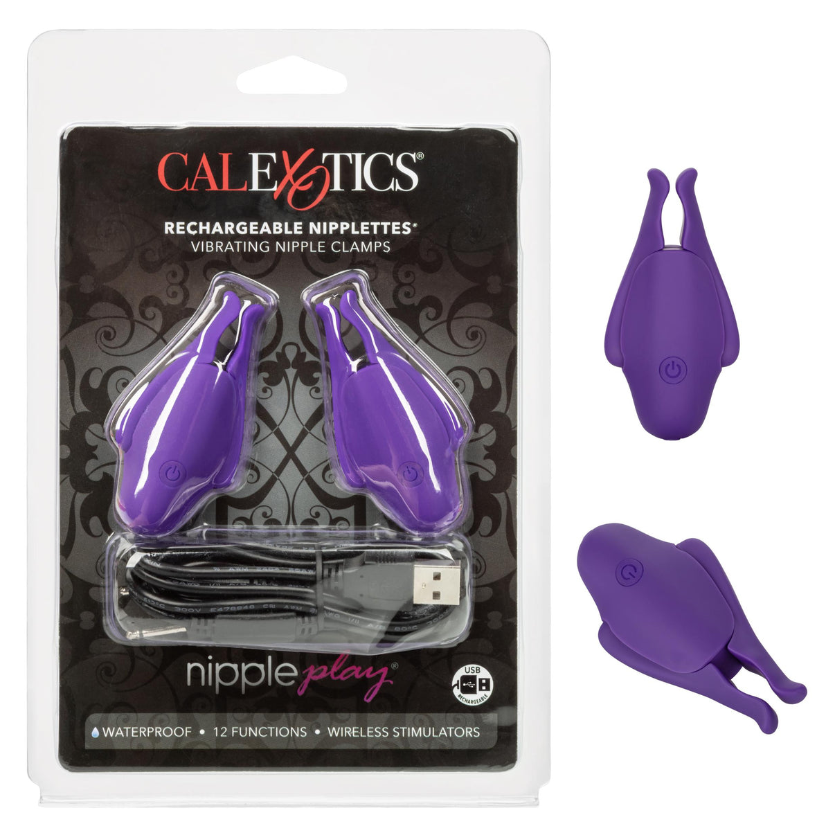 Nipple Play Rechargeable Nipplettes - Purple | 716770095947 | Discreet Personal Wellness