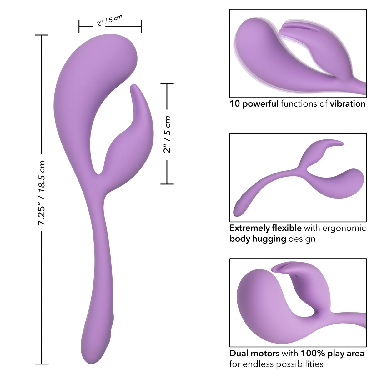Elle Liquid Silicone Dual Flicker | 716770101907 | Discreet Personal Wellness